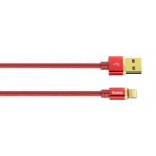 Кабель DELUXE, USB 2.0 - lightning, 1м, 2.1A, красный, OLMIO