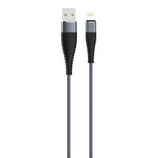 Кабель SOLID, USB 2.0 - lightning, 1.2м, 2.1A, титан, OLMIO
